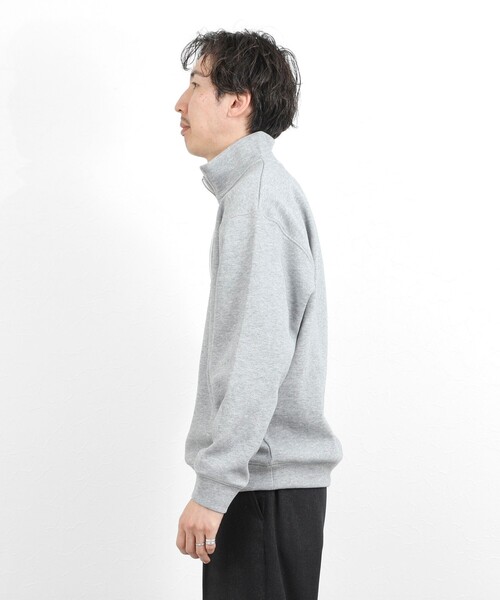 NOLLEY’S（ノーリーズ）の「リブダンボール スタンドハーフZip 26SS（スウェット・メンズ・グレイッシュブルー/ダークネイビー/ライトグレー/ベージュ・M/S/XL/L）」の10枚目の写真