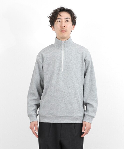 NOLLEY’S（ノーリーズ）の「リブダンボール スタンドハーフZip 26SS（スウェット・メンズ・グレイッシュブルー/ダークネイビー/ライトグレー/ベージュ・M/S/XL/L）」の16枚目の写真