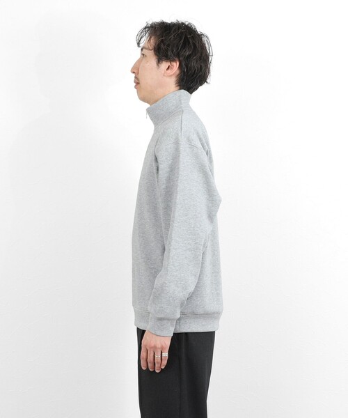 NOLLEY’S（ノーリーズ）の「リブダンボール スタンドハーフZip 26SS（スウェット・メンズ・グレイッシュブルー/ダークネイビー/ライトグレー/ベージュ・M/S/XL/L）」の17枚目の写真