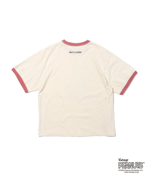 FRUIT OF THE LOOM(フルーツオブザルーム)の「【FRUIT OF THE LOOM】FTL x PEANUTS 19/-スラブ天竺3 / ピーナッツ スヌーピー 半袖Tシャツ(Tシャツ/カットソー・メンズ・アイボリー・L/M/S)」の2枚目の写真