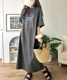 Java（ジャバ）の「《JaVa ジャバコラボ》ゆるっと1枚コーデの主役♪綿100%ヴィンテージプリント半袖刺繍ワンピース（ワンピース）」