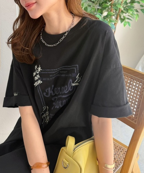 Java(ジャバ)の「《JaVa ジャバコラボ》ゆるっと1枚コーデの主役♪綿100%ヴィンテージプリント半袖刺繍ワンピース(ワンピース・レディース・チャコール/ブラック/アイボリー・LARGE/MEDIUM/SMALL/X-LARGE)」の22枚目の写真