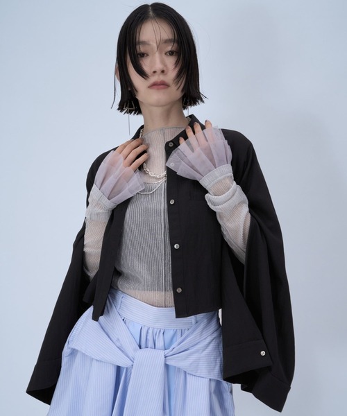 HARE（ハレ）の「ジャポモードシャツ(HARE)（シャツ/ブラウス・レディース・グレー/ブラック/パープル・FREE）」の2枚目の写真