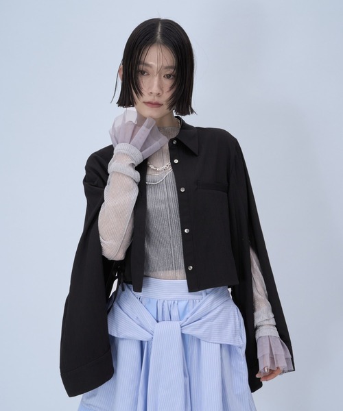 HARE（ハレ）の「ジャポモードシャツ(HARE)（シャツ/ブラウス・レディース・グレー/ブラック/パープル・FREE）」の8枚目の写真