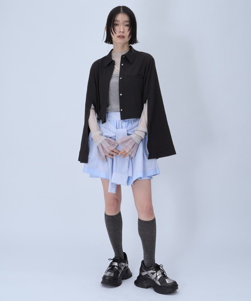 HARE（ハレ）の「ジャポモードシャツ(HARE)（シャツ/ブラウス・レディース・グレー/ブラック/パープル・FREE）」の4枚目の写真