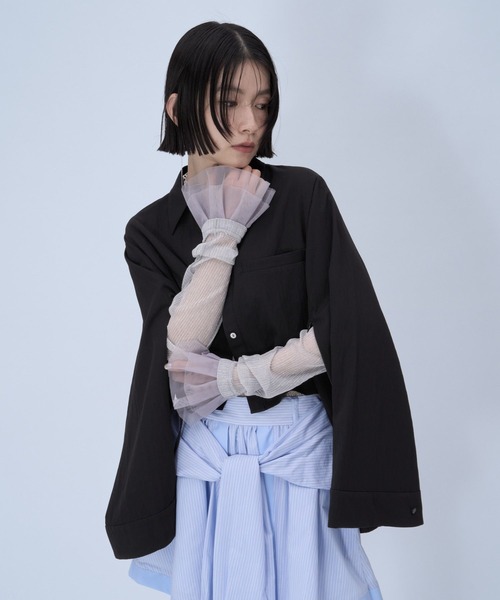 HARE（ハレ）の「ジャポモードシャツ(HARE)（シャツ/ブラウス・レディース・グレー/ブラック/パープル・FREE）」の9枚目の写真