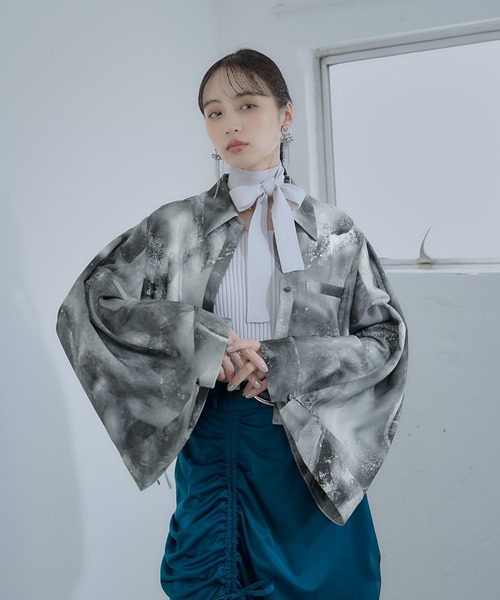 HARE（ハレ）の「ジャポモードシャツ(HARE)（シャツ/ブラウス・レディース・グレー/ブラック/パープル・FREE）」の12枚目の写真