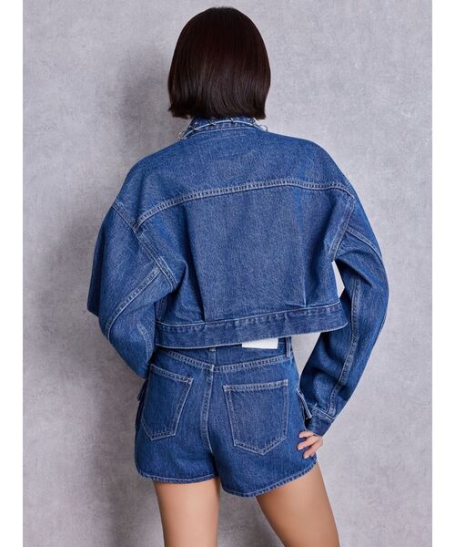 GYDA（ジェイダ）の「ring bijou studsデザインデニムショートGジャン（デニムジャケット・レディース・ライトブルー/ブルー・FREE）」の11枚目の写真