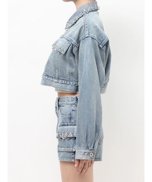 GYDA（ジェイダ）の「ring bijou studsデザインデニムショートGジャン（デニムジャケット・レディース・ライトブルー/ブルー・FREE）」の19枚目の写真