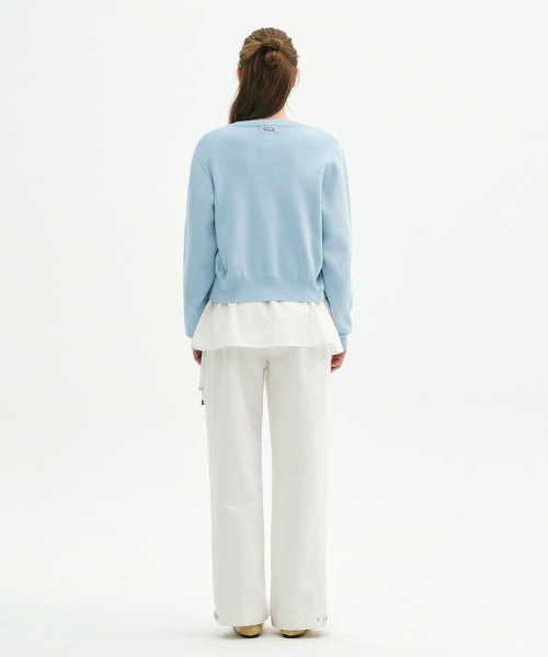 MICANE(ミケーネ)の「シアンベーシックカーディガン(カーディガン/ボレロ・レディース・スカイブルー/ピンク/クリーム・SMALL/MEDIUM/LARGE/X-LARGE)」の6枚目の写真