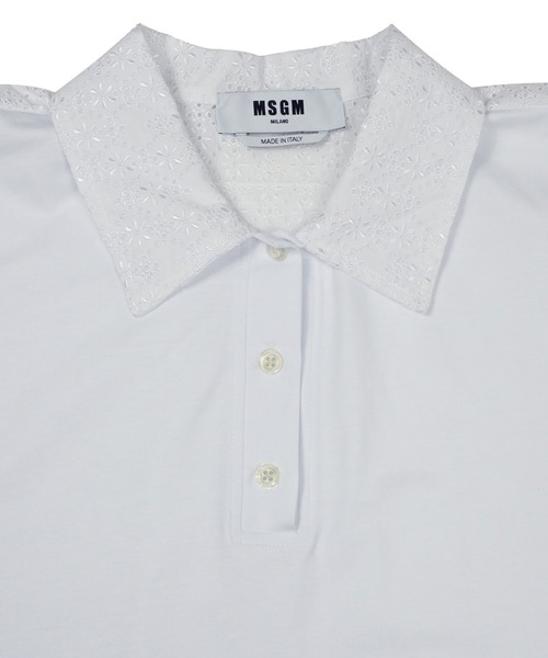 MSGM(エムエスジーエム)の「アイレットレース バックポロトップス(ポロシャツ・レディース・ホワイト・S/XS)」の3枚目の写真