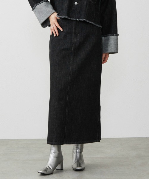 EDWIN（エドウィン）の「EDWIN エドウィン デニムロングスカート（デニムスカート・レディース・ブラック系その他/インディゴブルー/ライトインディゴブルー・MEDIUM/LARGE/SMALL）」の2枚目の写真