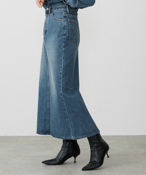 EDWIN（エドウィン）の「EDWIN エドウィン デニムロングスカート（デニムスカート・レディース・ブラック系その他/インディゴブルー/ライトインディゴブルー・MEDIUM/LARGE/SMALL）」の3枚目の写真