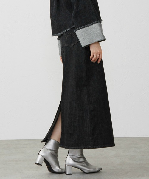 EDWIN（エドウィン）の「EDWIN エドウィン デニムロングスカート（デニムスカート・レディース・ブラック系その他/インディゴブルー/ライトインディゴブルー・MEDIUM/LARGE/SMALL）」の11枚目の写真
