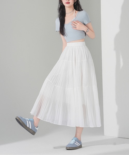 AMAJI(アマジ)の「プリーツチュールスカート(スカート・レディース・ブラック/パープル/ホワイト・X-LARGE/LARGE/MEDIUM/SMALL)」の1枚目の写真