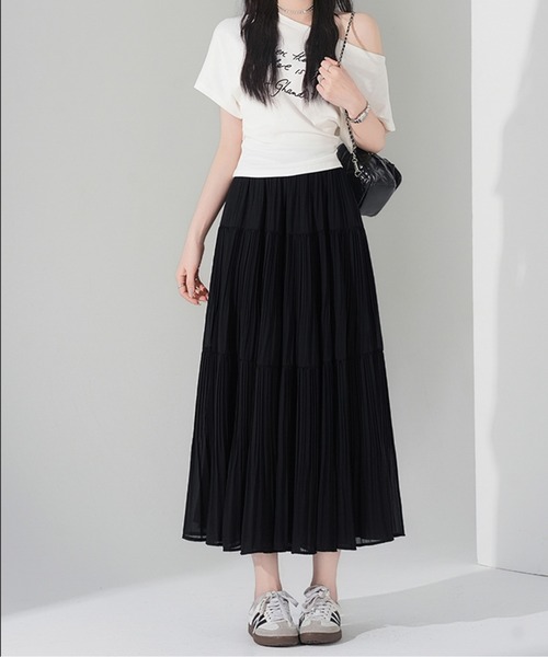 AMAJI(アマジ)の「プリーツチュールスカート(スカート・レディース・ブラック/パープル/ホワイト・X-LARGE/LARGE/MEDIUM/SMALL)」の2枚目の写真