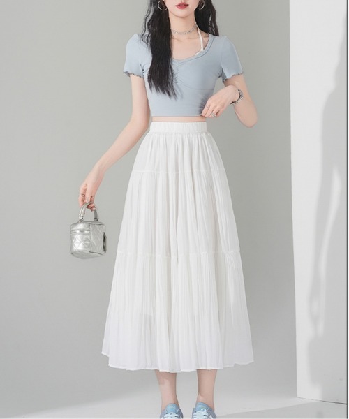 AMAJI(アマジ)の「プリーツチュールスカート(スカート・レディース・ブラック/パープル/ホワイト・X-LARGE/LARGE/MEDIUM/SMALL)」の4枚目の写真