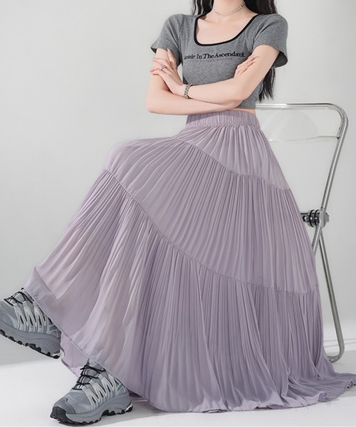 AMAJI(アマジ)の「プリーツチュールスカート(スカート・レディース・ブラック/パープル/ホワイト・X-LARGE/LARGE/MEDIUM/SMALL)」の6枚目の写真