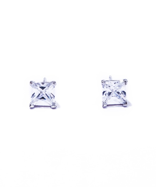 les bonbon(ルボンボン)の「【les bon bon】princess square pierce/プリンセス スクエア ピアス S BOB856(ピアス(両耳用)・レディース・シルバー・S)」の1枚目の写真