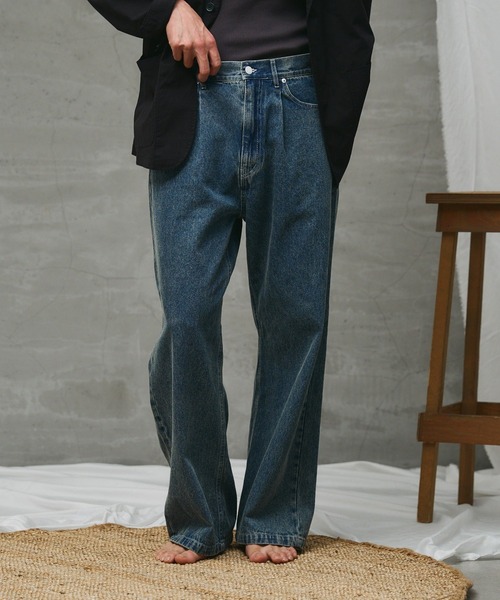 paradigm(パラダイム)の「【paradigm】ワイドレッグストレートデニム(デニムパンツ・メンズ・インディゴブルー・MEDIUM/SMALL/LARGE)」の3枚目の写真