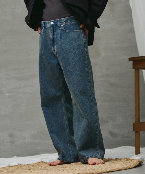 paradigm(パラダイム)の「【paradigm】ワイドレッグストレートデニム(デニムパンツ・メンズ・インディゴブルー・MEDIUM/SMALL/LARGE)」の4枚目の写真