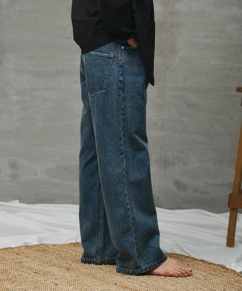 paradigm(パラダイム)の「【paradigm】ワイドレッグストレートデニム(デニムパンツ・メンズ・インディゴブルー・MEDIUM/SMALL/LARGE)」の5枚目の写真