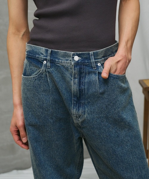 paradigm(パラダイム)の「【paradigm】ワイドレッグストレートデニム(デニムパンツ・メンズ・インディゴブルー・MEDIUM/SMALL/LARGE)」の7枚目の写真