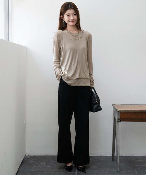 by LEGNA(バイレグナ)の「【選べる丈感】ツイルワイドパンツ(その他パンツ・レディース・ダークグレー/ダークインディゴブルー/ライトグレー/ブルー系その他/ライトインディゴブルー/グレイッシュベージュ/ブラック・M-Long/XL-Regular/L-Short/M-Short/L-Long/L-Regular/M-Regular/XL-Short)」の8枚目の写真