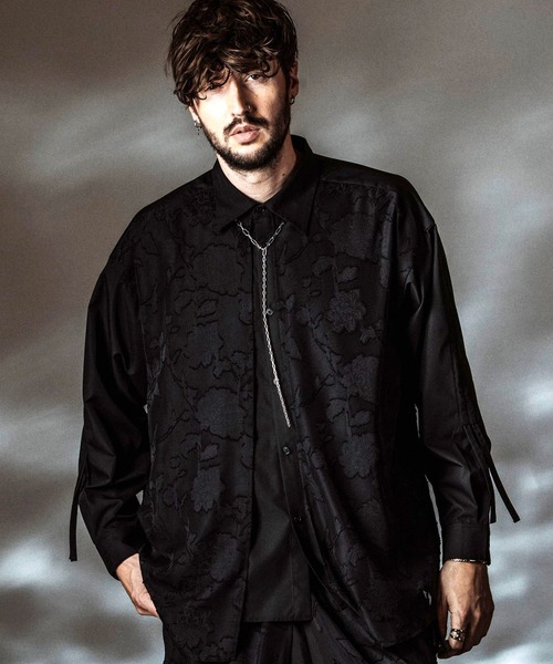 NO ID.（ノーアイディ）の「【NO ID.】Drawstrings Layered Shirt / ドローストリングスレイヤードシャツ（シャツ/ブラウス・メンズ・その他22/ブラック/グレー・ONE SIZE）」の4枚目の写真