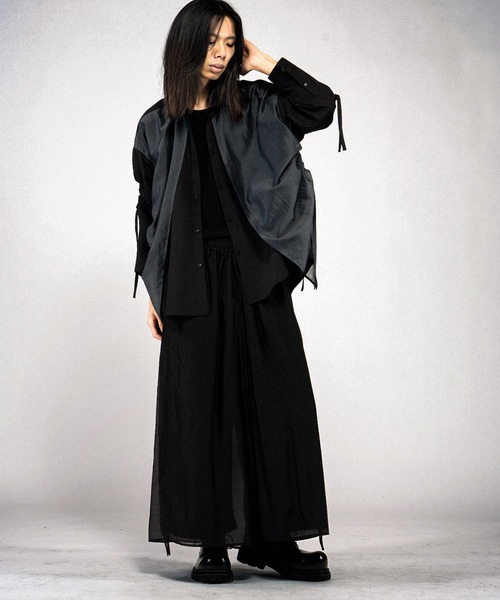 NO ID.（ノーアイディ）の「【NO ID.】Drawstrings Layered Shirt / ドローストリングスレイヤードシャツ（シャツ/ブラウス・メンズ・その他22/ブラック/グレー・ONE SIZE）」の10枚目の写真