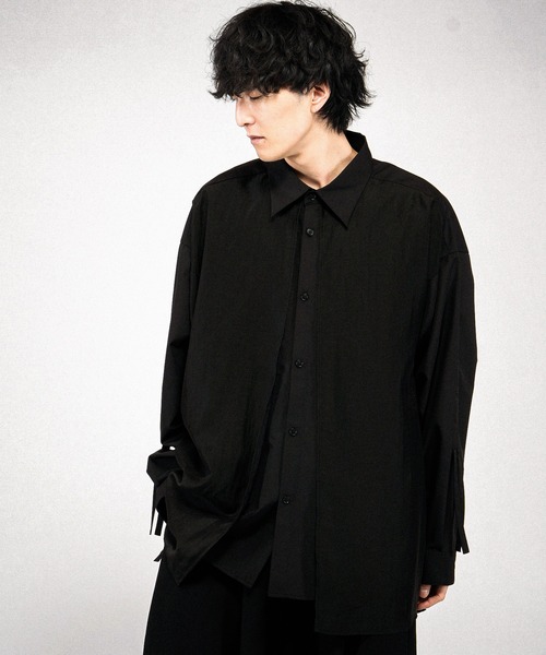 NO ID.（ノーアイディ）の「【NO ID.】Drawstrings Layered Shirt / ドローストリングスレイヤードシャツ（シャツ/ブラウス・メンズ・その他22/ブラック/グレー・ONE SIZE）」の11枚目の写真