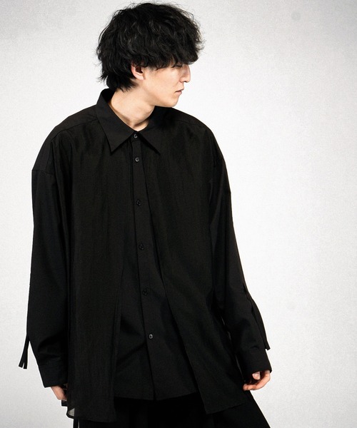 NO ID.（ノーアイディ）の「【NO ID.】Drawstrings Layered Shirt / ドローストリングスレイヤードシャツ（シャツ/ブラウス・メンズ・その他22/ブラック/グレー・ONE SIZE）」の13枚目の写真