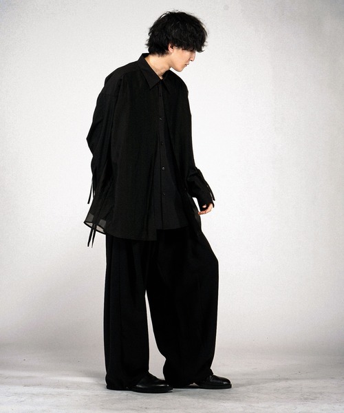 NO ID.（ノーアイディ）の「【NO ID.】Drawstrings Layered Shirt / ドローストリングスレイヤードシャツ（シャツ/ブラウス・メンズ・その他22/ブラック/グレー・ONE SIZE）」の14枚目の写真
