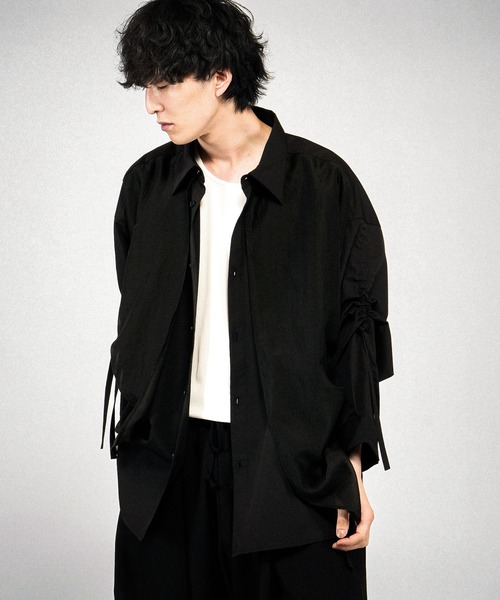 NO ID.（ノーアイディ）の「【NO ID.】Drawstrings Layered Shirt / ドローストリングスレイヤードシャツ（シャツ/ブラウス・メンズ・その他22/ブラック/グレー・ONE SIZE）」の19枚目の写真