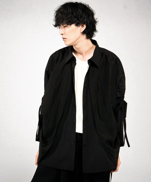 NO ID.（ノーアイディ）の「【NO ID.】Drawstrings Layered Shirt / ドローストリングスレイヤードシャツ（シャツ/ブラウス・メンズ・その他22/ブラック/グレー・ONE SIZE）」の20枚目の写真
