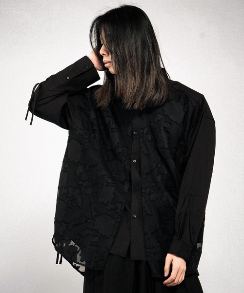 NO ID.（ノーアイディ）の「【NO ID.】Drawstrings Layered Shirt / ドローストリングスレイヤードシャツ（シャツ/ブラウス・メンズ・その他22/ブラック/グレー・ONE SIZE）」の22枚目の写真