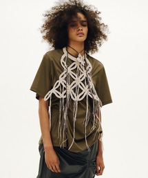 RUMCHE（ラムシェ）の「Leaf Fringe Bond Yarn Bustier / リーフフリンジボンドヤーンビスチェ（その他トップス）」