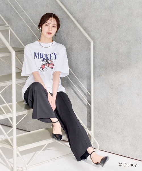 Disney（ディズニー）の「【Disney】Mickey / print T 651910（Tシャツ/カットソー・レディース・ホワイト・FREE）」の2枚目の写真