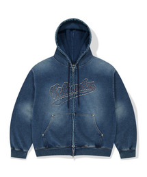BRUSHED ZIP-UP HOODIE (DENIM)