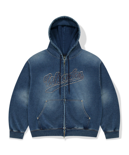 WKNDRS(ウィーキャンドース)の「BRUSHED ZIP-UP HOODIE (DENIM)(パーカー・レディース・その他・SMALL/MEDIUM/LARGE/X-LARGE)」の1枚目の写真