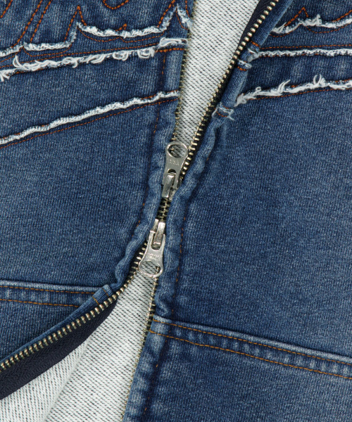 WKNDRS(ウィーキャンドース)の「BRUSHED ZIP-UP HOODIE (DENIM)(パーカー・レディース・その他・SMALL/MEDIUM/LARGE/X-LARGE)」の4枚目の写真