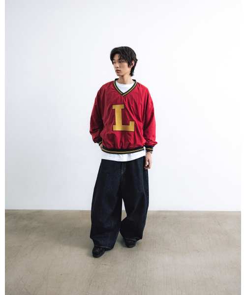 ANGLAN（アングラン）の「Lettermen Nylon Pullover - Red（スウェット・メンズ・その他・ONE SIZE）」の3枚目の写真