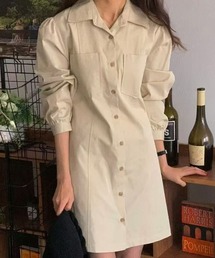 Ada.（エイダ）の「【Mellfy】フロントボタン 切替 シャツ ミニ ワンピース（シャツワンピース）」