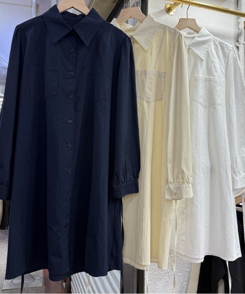 Ada.(エイダ)の「【Mellfy】フロントボタン 切替 シャツ ミニ ワンピース(シャツワンピース・レディース・ホワイト/ネイビー/アイボリー・FREE)」の7枚目の写真