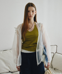 MONGDOL（モンドル）の「フレアフーディーウインドブレーカー ホワイト MDJP027WHITE（ナイロンジャケット）」