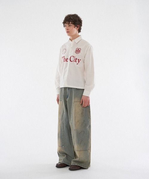 WISH FOR EVER（ウィッシュフォーエバー）の「【 3color / 3size 】ASSORT GAME LOGO EMBROIDERY BASIC SHORT SHIRT（シャツ/ブラウス・メンズ・その他/オフホワイト/ブルー・MEDIUM/LARGE/SMALL）」の5枚目の写真