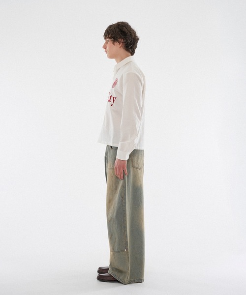 WISH FOR EVER（ウィッシュフォーエバー）の「【 3color / 3size 】ASSORT GAME LOGO EMBROIDERY BASIC SHORT SHIRT（シャツ/ブラウス・メンズ・その他/オフホワイト/ブルー・MEDIUM/LARGE/SMALL）」の6枚目の写真