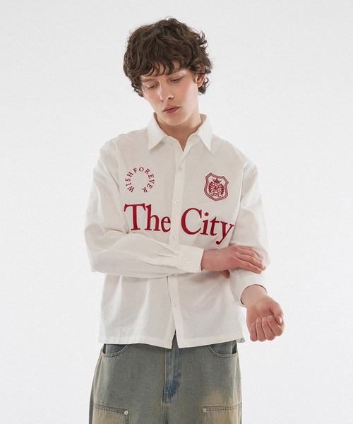 WISH FOR EVER（ウィッシュフォーエバー）の「【 3color / 3size 】ASSORT GAME LOGO EMBROIDERY BASIC SHORT SHIRT（シャツ/ブラウス・メンズ・その他/オフホワイト/ブルー・MEDIUM/LARGE/SMALL）」の15枚目の写真