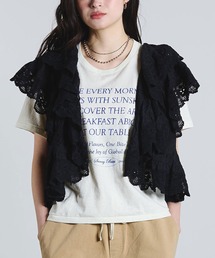ROSE BUD | (mag.by c)COTTON EMBROIDERY FRILL VEST(ベスト)