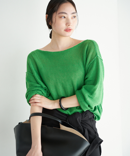 plage（プラージュ）の「brillante loose プルオーバー（ニット/セーター・レディース・アイボリー/グリーン/ブラウン/イエロー・FREE）」の3枚目の写真